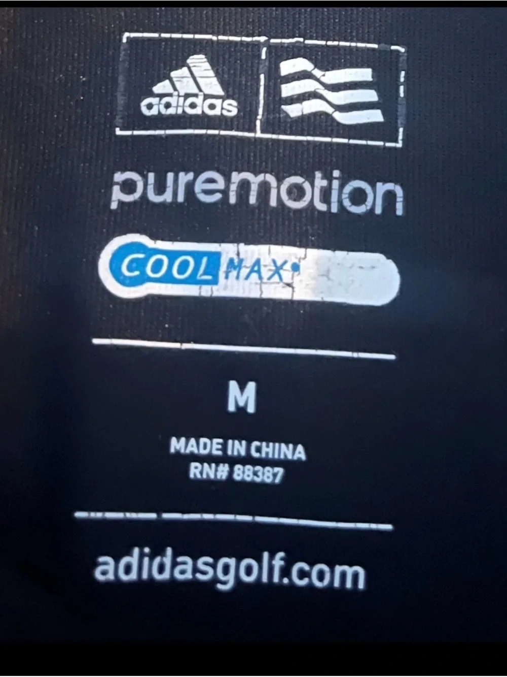 Adidas Puremotion Cool Max Golf Polo Shirt Men's Medium Black  Vented